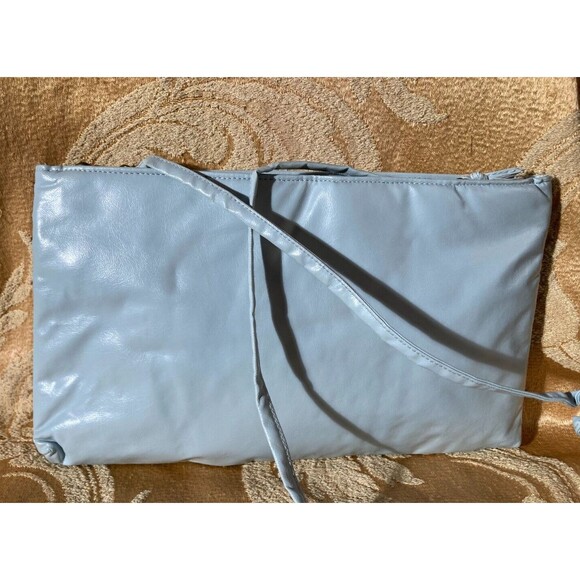 Vintage 80s Purse 1980s Robins Egg Blue Pleather Embroidered Retro Handbag - Picture 3 of 4